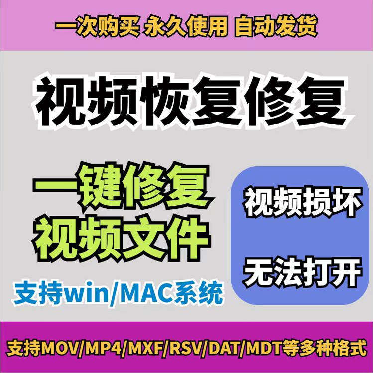 损坏MP4视频修复软件断电恢复工具短片导出摄像机视频文件修复-虚拟资源仓