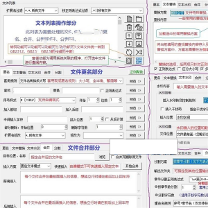txt文本文件批量处理工具文档更名替换水印合并分割工具-虚拟资源仓