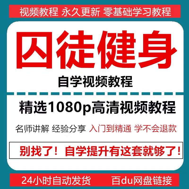 囚徒健身视频教程自重整套教案整专项训练教程+PDF电子版囚徒健身-虚拟资源仓