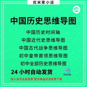 中国思维导图初中朝代近代史时间轴皇帝战争电子版资料图-虚拟资源仓