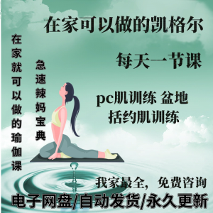凯格尔pc肌运动锻炼视频教程新手自学零基础入门精通教学课程全集-虚拟资源仓