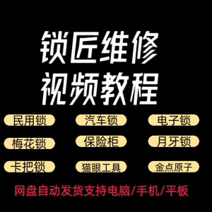 锁匠维修视频教程全套从入门到精通技巧培训学习在线自学课程-虚拟资源仓