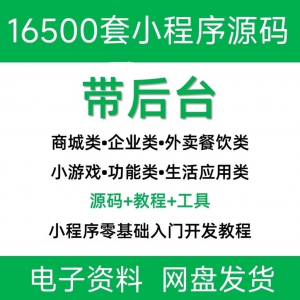 小程序源码商城企业源码带后台公众号平台小游戏教程视频-虚拟资源仓