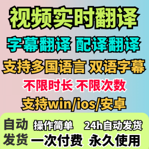 视频实时翻译软件自动添加字幕同声传译看剧网课翻译工具字幕生成-虚拟资源仓