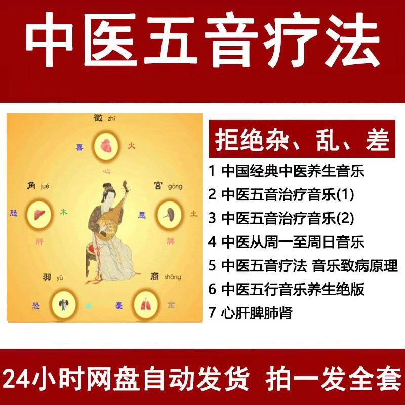 中医音乐疗法五行五音频视频养生馆全套宫商角徵疗愈解压音药mp3-虚拟资源仓