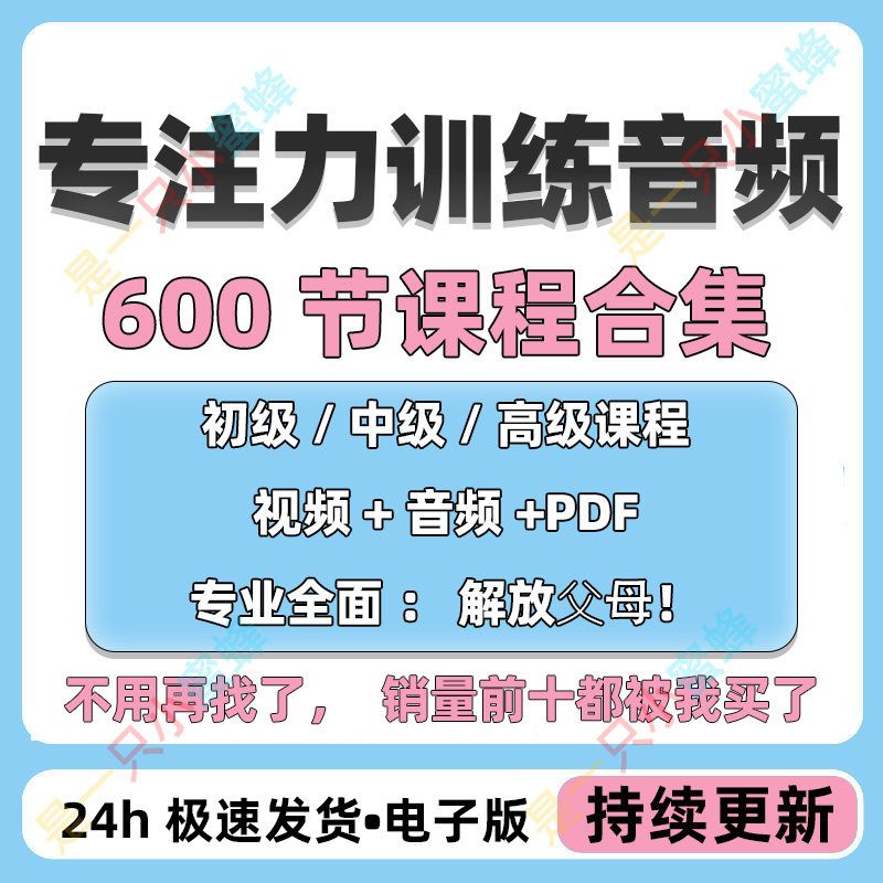 儿童专注力教程听觉注意力训练分阶全套音频视频课程早教电子版-虚拟资源仓