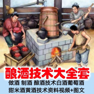 土法做酒 制酒 酿酒造酒技术白酒葡萄酒甜米酒黄酒资料视频+图文-虚拟资源仓