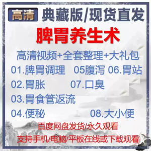 自学视频教程中医脾胃养生术胃胀气虚弱虚寒不消化基础调理理论-虚拟资源仓