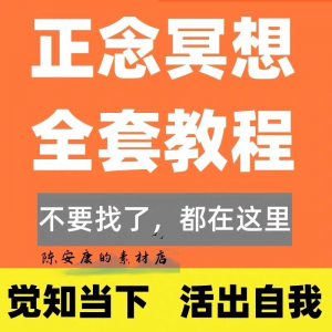 新正念冥想教程睡眠音频音乐调整情绪压力感恩静心瑜伽冥想疗愈课-虚拟资源仓