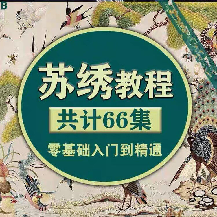 苏绣教程视频零基础苏绣教程苏绣入门到精通教学视频苏绣全套课程-虚拟资源仓