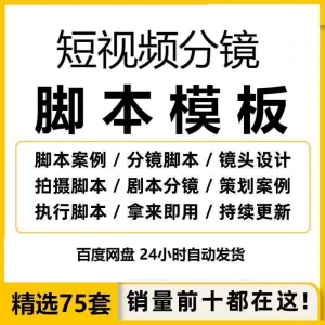 短视频拍摄脚本分镜头表模板抖音计划表剧本拉片宣传片策划表格-虚拟资源仓