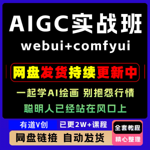 2026 AIGC高级实战班webui+comfyui-起学A1绘画教学视频课程全套-虚拟资源仓