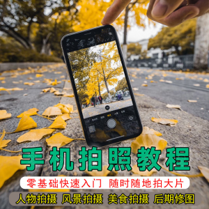 手机摄影教程拍摄拍照课程从入门到精通技巧人像修图剪辑亲子风景-虚拟资源仓