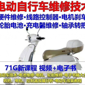 电动车维修视频自学教程零基础学习常见故障保养技术案例讲解大全-虚拟资源仓