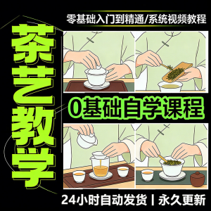 茶艺师茶道视频教程零基础自学培训课程新手入门泡茶品茶资料素材-虚拟资源仓