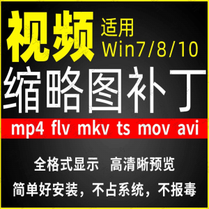 视频缩略图补丁mp4 flv ts mov mkv avi等预览软件工具显示插件-虚拟资源仓