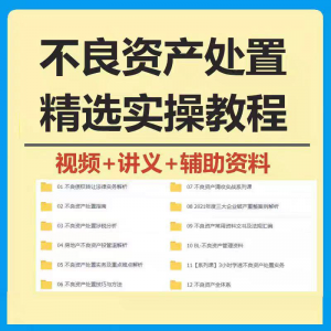 不良资产处置实操教程 不良资产视频 不良资产尽职调查资料-虚拟资源仓
