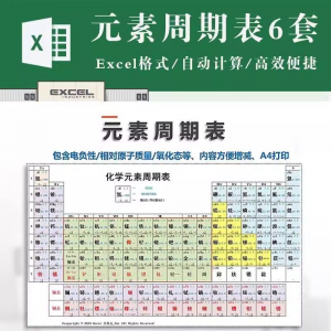 化学元素周期表pdf电子版可打印编辑修改新版高清图片jpg学生素材-虚拟资源仓