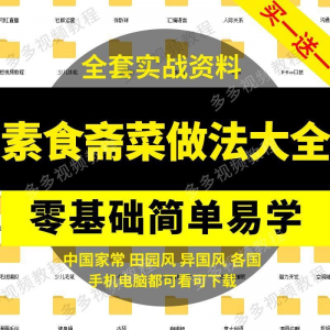 素食菜谱做法技术视频教程斋菜文化大全家庭营养健康美食制作教学-虚拟资源仓