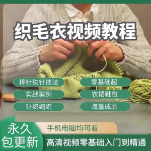 织毛衣教程视频零基础教学传统手工棒针钩针毛线编织婴儿针织围巾-虚拟资源仓