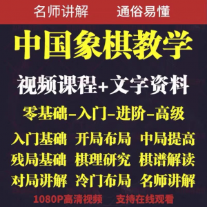自学课程素材中国象棋教学视频教程全集布局开局零基础初学者棋理-虚拟资源仓