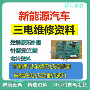 新能源汽车维修资料拓扑原理针脚图芯片三电控制器充电机压缩机-虚拟资源仓