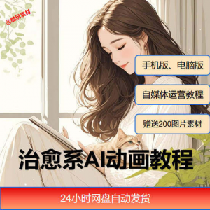 治愈系AI插画动画视频制作教程课程素材自媒体运营小白学习必备-虚拟资源仓