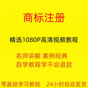 商标注册自己注册视频教程全套从入门到精通技巧培训学习在线课程-虚拟资源仓