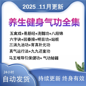 2025健身气功八段锦视频教程五禽戏六字诀易筋经养生功法教学站桩-虚拟资源仓