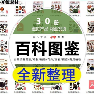 2025自然珍藏图鉴动物植物花卉玉石蘑菇百科图解pdf电子素材高考-虚拟资源仓