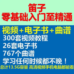 竹笛初学者曲谱入门课程笛零基础视频教学自零基础演奏电子版吹笛-虚拟资源仓